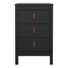 Audrey 3 Drawer Bedside Table-Black - FurniComp