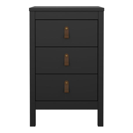 Audrey 3 Drawer Bedside Table-Black - FurniComp