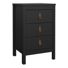 Audrey 3 Drawer Bedside Table-Black - FurniComp