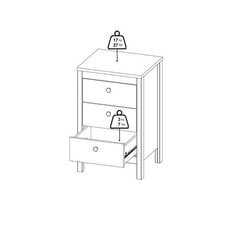 Audrey 3 Drawer Bedside Table-Cashmere - FurniComp