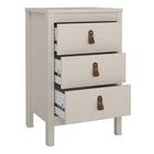 Audrey 3 Drawer Bedside Table-Cashmere - FurniComp