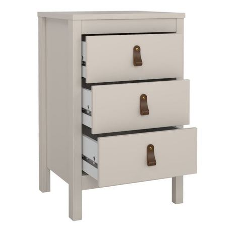 Audrey 3 Drawer Bedside Table-Cashmere - FurniComp