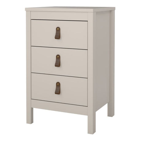 Audrey 3 Drawer Bedside Table-Cashmere - FurniComp