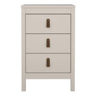 Audrey 3 Drawer Bedside Table-Cashmere - FurniComp