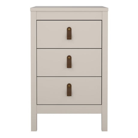 Audrey 3 Drawer Bedside Table-Cashmere - FurniComp