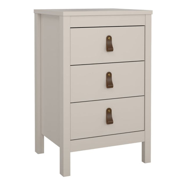 Audrey 3 Drawer Bedside Table-Cashmere - FurniComp