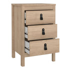 Audrey 3 Drawer Bedside Table-Jackson Hickory Oak - FurniComp