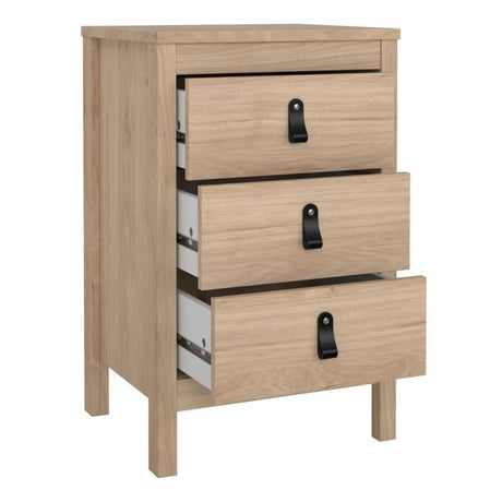 Audrey 3 Drawer Bedside Table-Jackson Hickory Oak - FurniComp