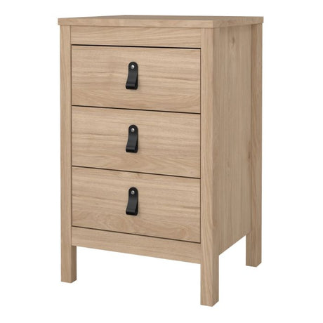 Audrey 3 Drawer Bedside Table-Jackson Hickory Oak - FurniComp