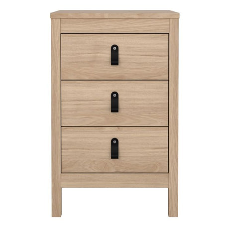 Audrey 3 Drawer Bedside Table-Jackson Hickory Oak - FurniComp