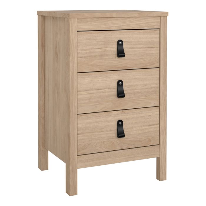 Audrey 3 Drawer Bedside Table-Jackson Hickory Oak - FurniComp