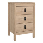 Audrey 3 Drawer Bedside Table-Jackson Hickory Oak - FurniComp