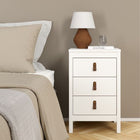 Audrey 3 Drawer Bedside Table-White - FurniComp
