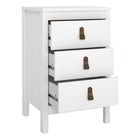 Audrey 3 Drawer Bedside Table-White - FurniComp
