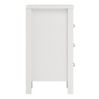 Audrey 3 Drawer Bedside Table-White - FurniComp