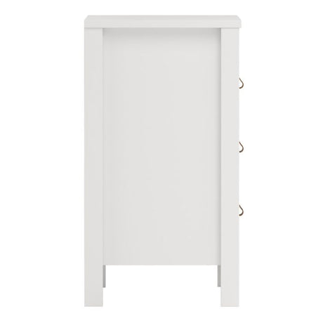 Audrey 3 Drawer Bedside Table-White - FurniComp