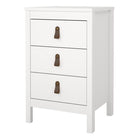 Audrey 3 Drawer Bedside Table-White - FurniComp