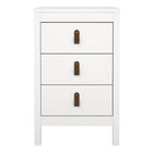 Audrey 3 Drawer Bedside Table-White - FurniComp