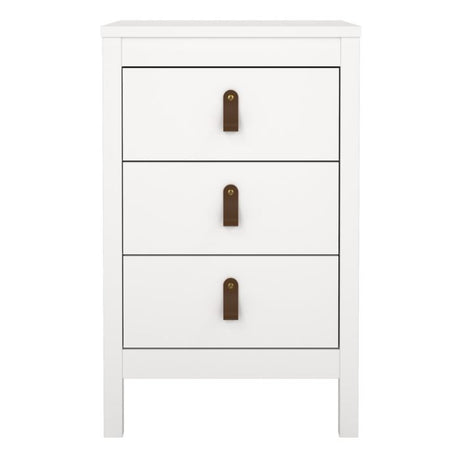 Audrey 3 Drawer Bedside Table-White - FurniComp