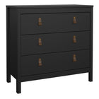 Audrey 80cm 3 Drawer Chest of Drawers - Black - FurniComp