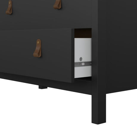Audrey 80cm 3 Drawer Chest of Drawers - Black - FurniComp
