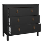 Audrey 80cm 3 Drawer Chest of Drawers - Black - FurniComp