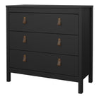 Audrey 80cm 3 Drawer Chest of Drawers - Black - FurniComp