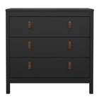 Audrey 80cm 3 Drawer Chest of Drawers - Black - FurniComp