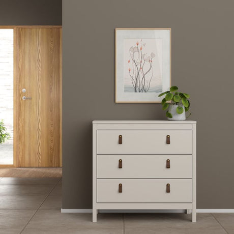 Audrey 80cm 3 Drawer Chest of Drawers - Cashmere - FurniComp