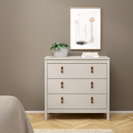 Audrey 80cm 3 Drawer Chest of Drawers - Cashmere - FurniComp
