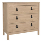 Audrey 80cm 3 Drawer Chest of Drawers - Jackson Hickory Oak - FurniComp