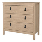 Audrey 80cm 3 Drawer Chest of Drawers - Jackson Hickory Oak - FurniComp