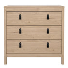 Audrey 80cm 3 Drawer Chest of Drawers - Jackson Hickory Oak - FurniComp