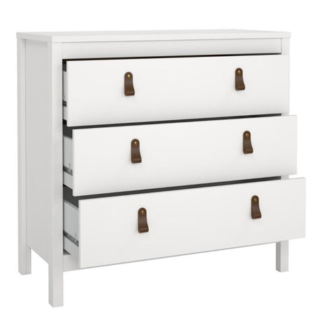 Audrey 80cm 3 Drawer Chest of Drawers - White - FurniComp