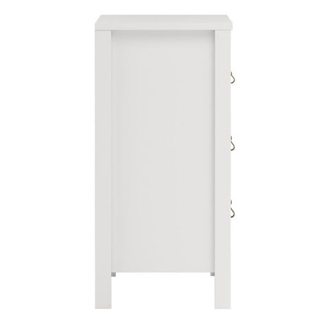 Audrey 80cm 3 Drawer Chest of Drawers - White - FurniComp