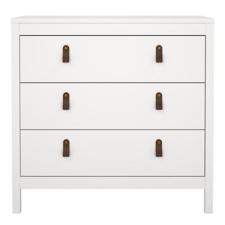 Audrey 80cm 3 Drawer Chest of Drawers - White - FurniComp