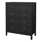 Audrey 80cm 5 Drawer Chest of Drawer-Black - FurniComp
