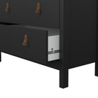 Audrey 80cm 5 Drawer Chest of Drawer-Black - FurniComp