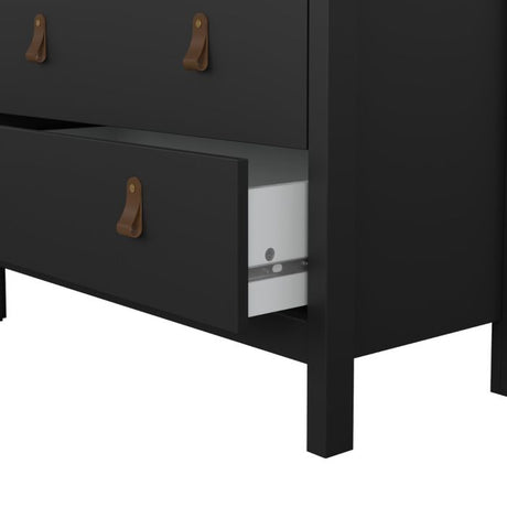 Audrey 80cm 5 Drawer Chest of Drawer-Black - FurniComp