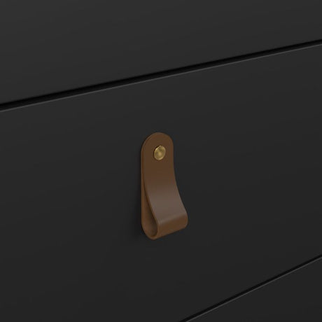 Audrey 80cm 5 Drawer Chest of Drawer-Black - FurniComp