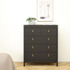 Audrey 80cm 5 Drawer Chest of Drawer-Black - FurniComp