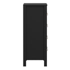 Audrey 80cm 5 Drawer Chest of Drawer-Black - FurniComp
