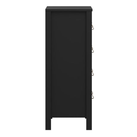 Audrey 80cm 5 Drawer Chest of Drawer-Black - FurniComp