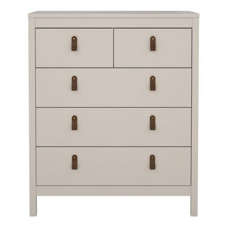 Audrey 80cm 5 Drawer Chest of Drawer-Cashmere - FurniComp