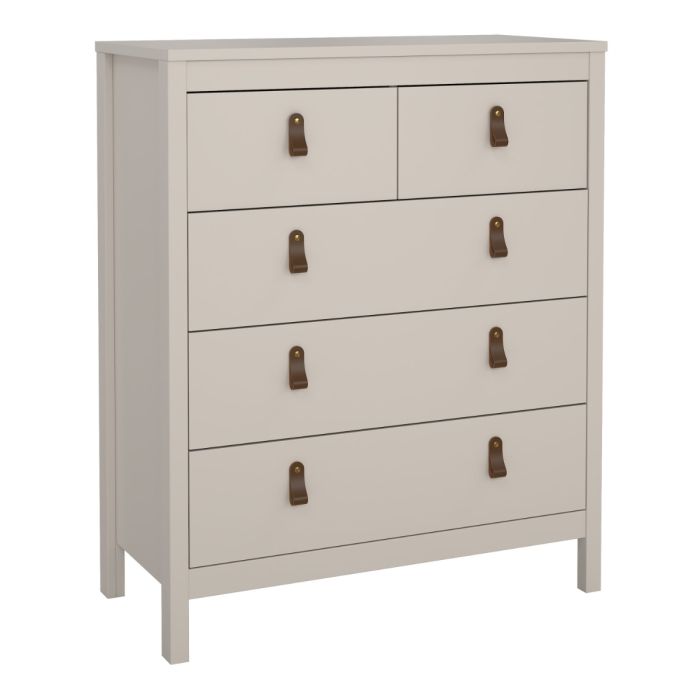 Audrey 80cm 5 Drawer Chest of Drawer-Cashmere - FurniComp