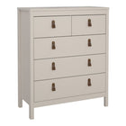 Audrey 80cm 5 Drawer Chest of Drawer-Cashmere - FurniComp