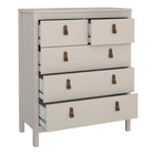 Audrey 80cm 5 Drawer Chest of Drawer-Cashmere - FurniComp