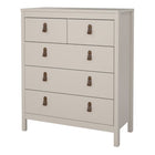 Audrey 80cm 5 Drawer Chest of Drawer-Cashmere - FurniComp