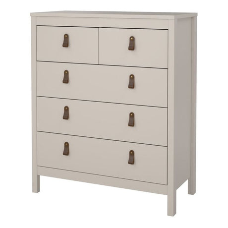 Audrey 80cm 5 Drawer Chest of Drawer-Cashmere - FurniComp