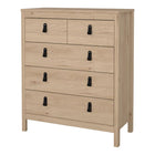 Audrey 80cm 5 Drawer Chest of Drawer-Jackson Hickory Oak - FurniComp